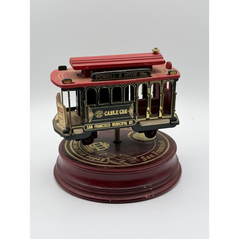 Vintage San Francisco Cable Car Music Box Powell Hyde Tested Works Need Fix AS I
